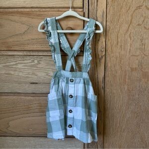 Green Plaid Pinafore Skirt